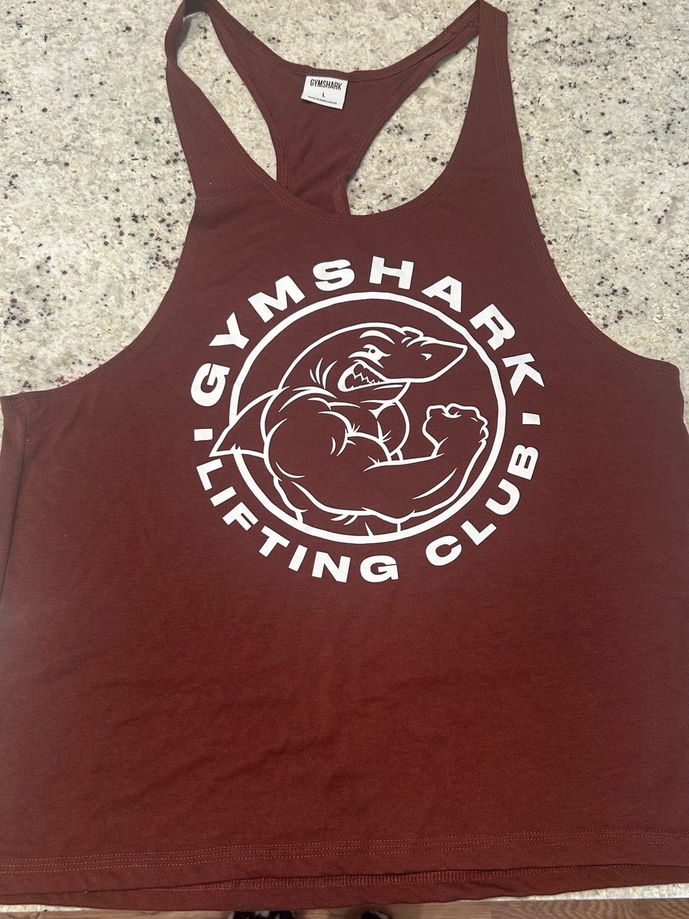 Gymshark Men's Stringer Tank - Maroon with White Logo